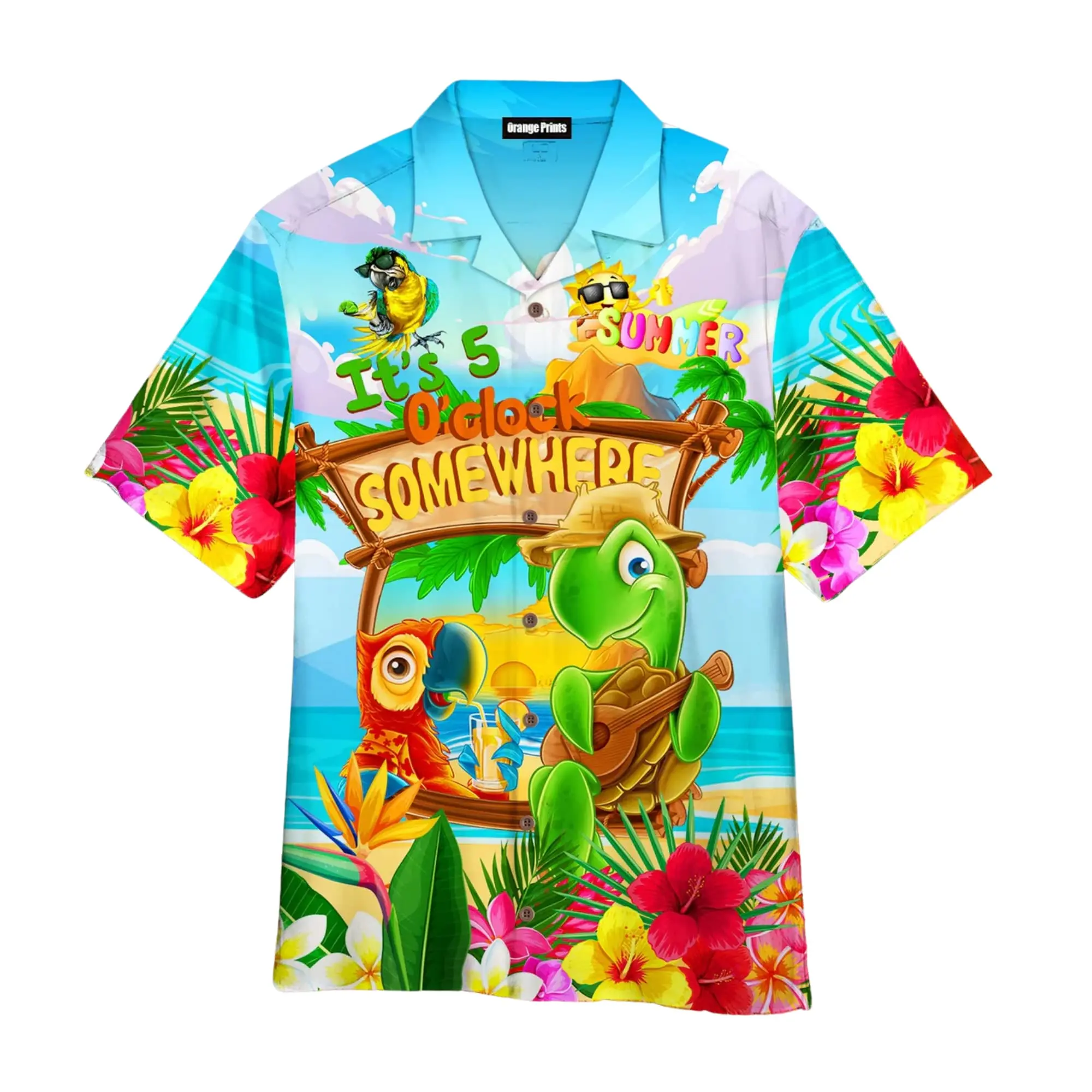 Personalized Parrot Design Hawaiian Shirt Wholesale Soft And Comfortable Aloha Shirts Summer Casual Short-Sleeved Clothing