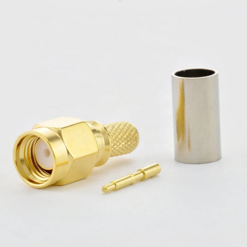 SMA male crimp LMR200 cable connector, SMA connector crimp LMR200