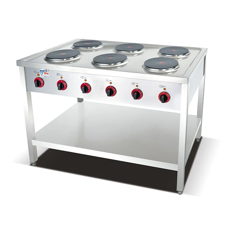 Commercial Hotel Restaurant Kitchen Appliances Freestanding 6 Burners Stove Grill Electric Hot Plate Cooker with Cabinet
