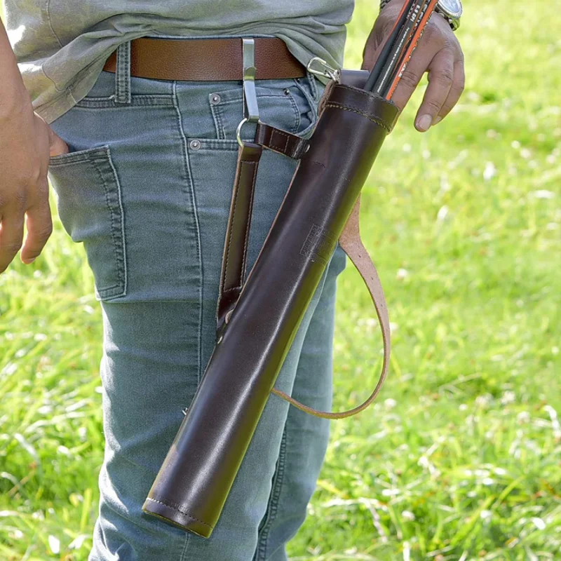 Multifunctional Leather Arrow Holder Waist Belt Quiver Bag Portable Back Arrow Quiver For Outdoor Hunting Archery Sports