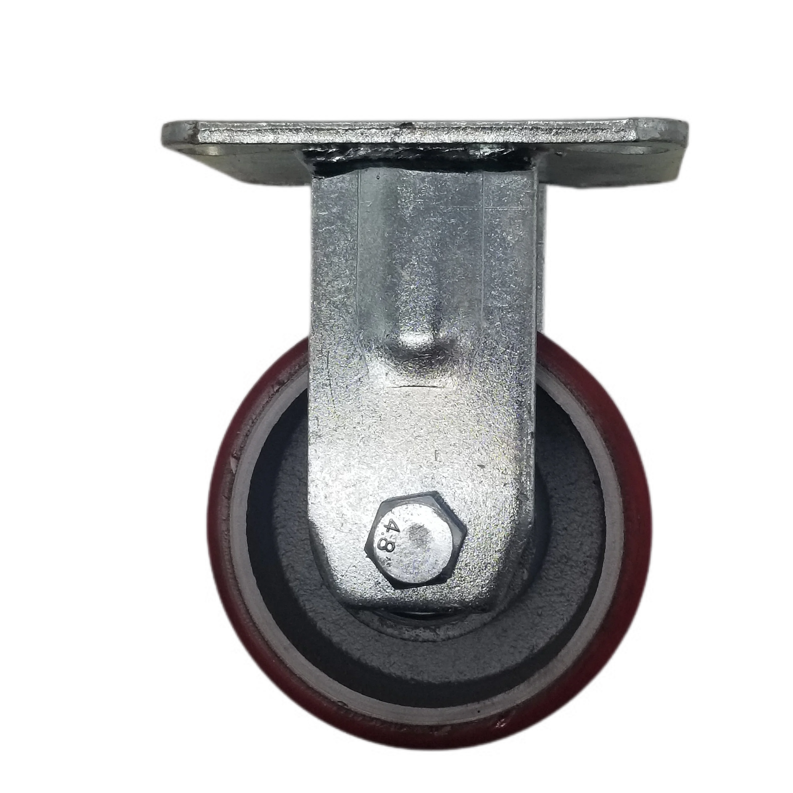 Top Grade Core 4inch Flat Orientation PU Red Anti Slip Wear Resistant Vintage Medical Equipment Heavy Duty Casters