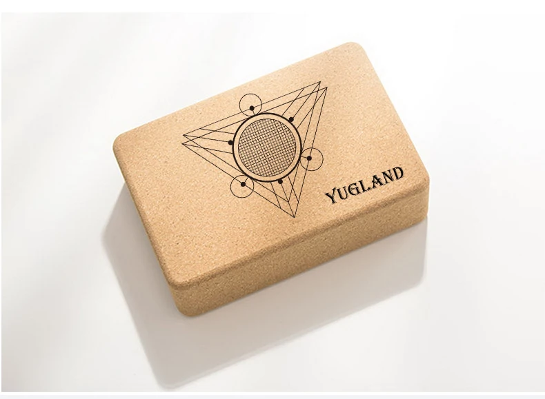 Wholesale high density eco friendly custom logo printed cork yoga block