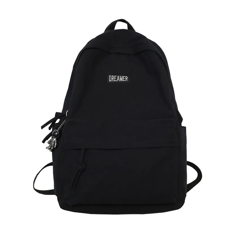 Simple solid color backpack for men and women Harajuku version of lovers campus outdoor