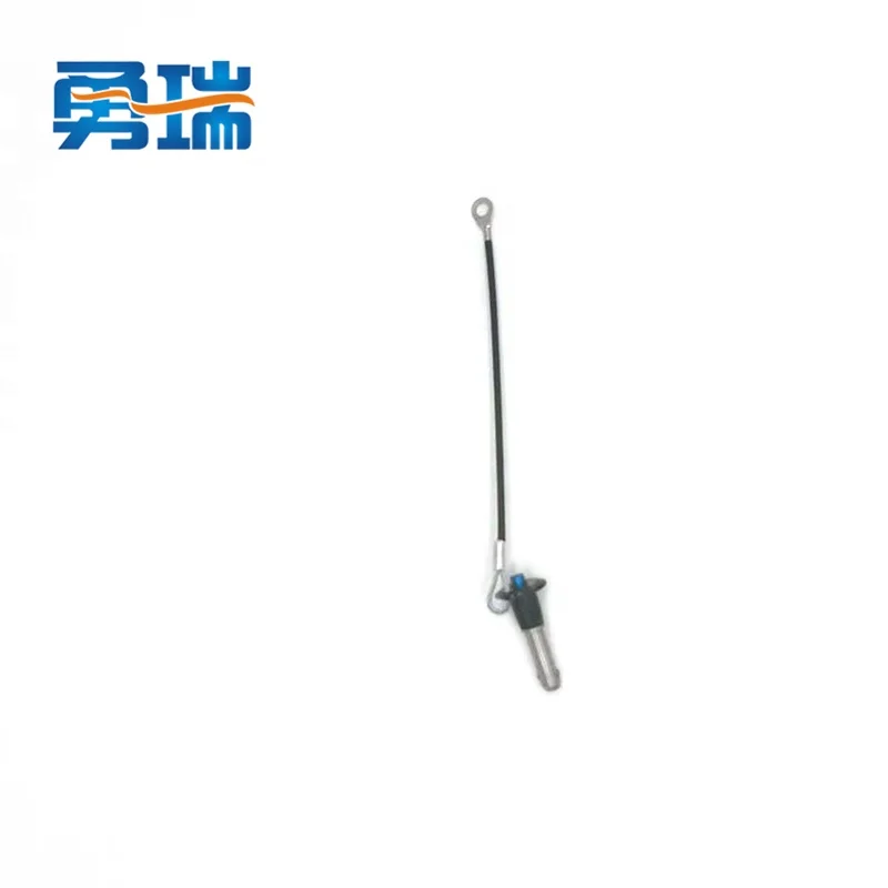 Plastic coated 2mm steel cable with threaded rod screw wire and press studs metal