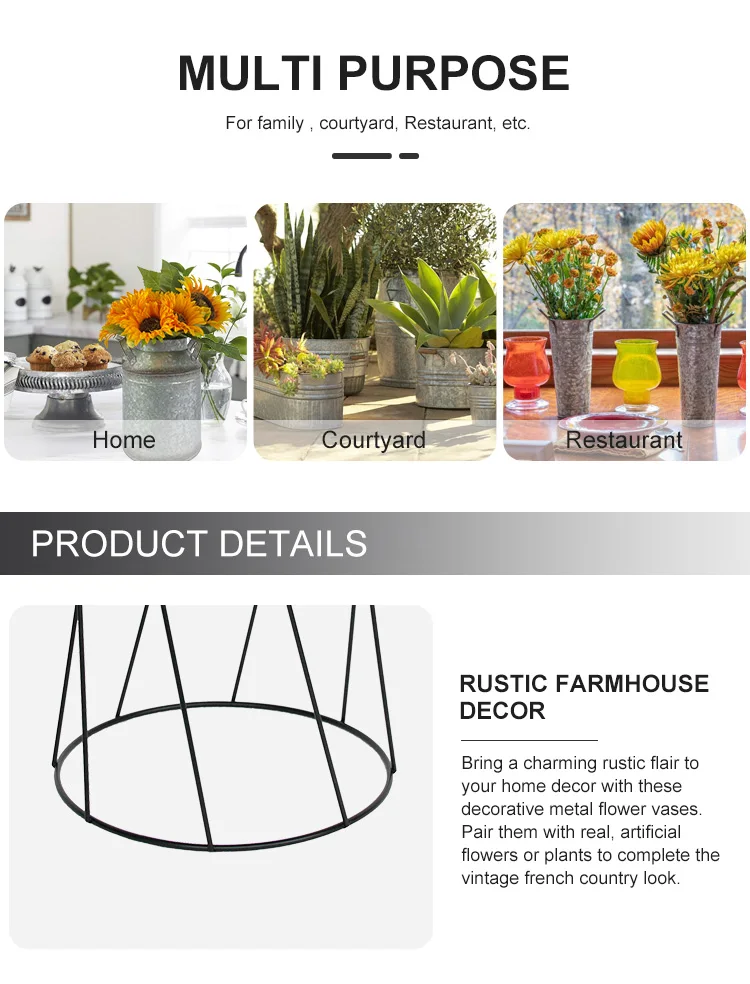 Modern Plant Stand Decorative Iron Metal Flower Rack Metal Floor Air Plant Stand Garden Pots & Planters