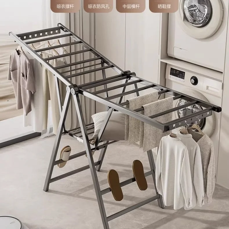 Collapsible Adjustable Butterfly Shape Outdoor Foldable Cloth Dryer Stand And Laundry Clothes Drying Rack