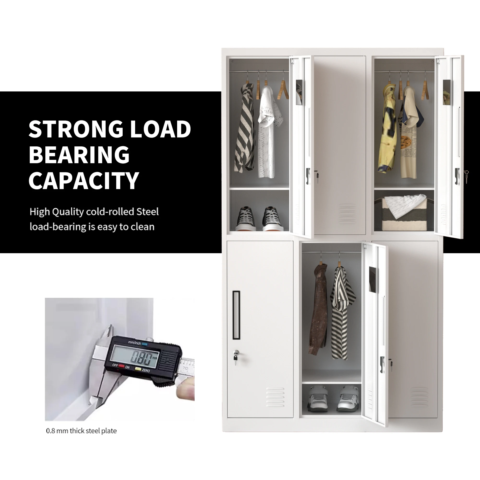 6 Door Employee Lockers for Office Staff Clothes Steel Cabinet Metal Storage Locker for Commercial