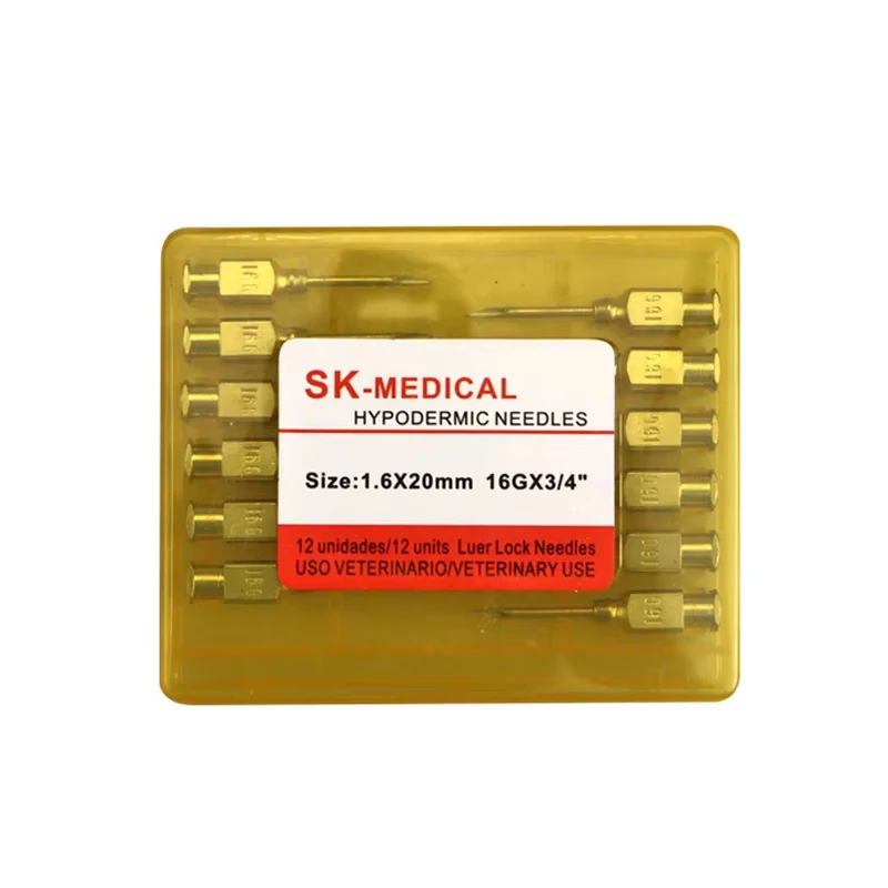 Wholesale Stainless Steel Needle Veterinary Injection Needle Reusable Chicken Farm Luer Lock Veterinary Syringe Needle