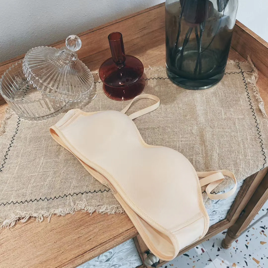 for ladies half cup invisible adhesive strapless u shaped bra for evening dresses