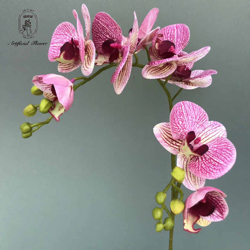 DKB Real Touching Artificial 3D Butterfly Orchid Wedding Decoration Artificial Single Stem Big Rose For Event Home Decor