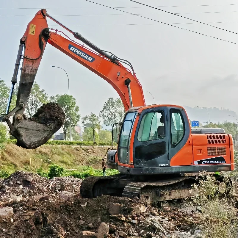 Sales Original Korean used DOOSAN Excavator Machine DX150LC 15Ton Medium Hydraulic Excavator Machine