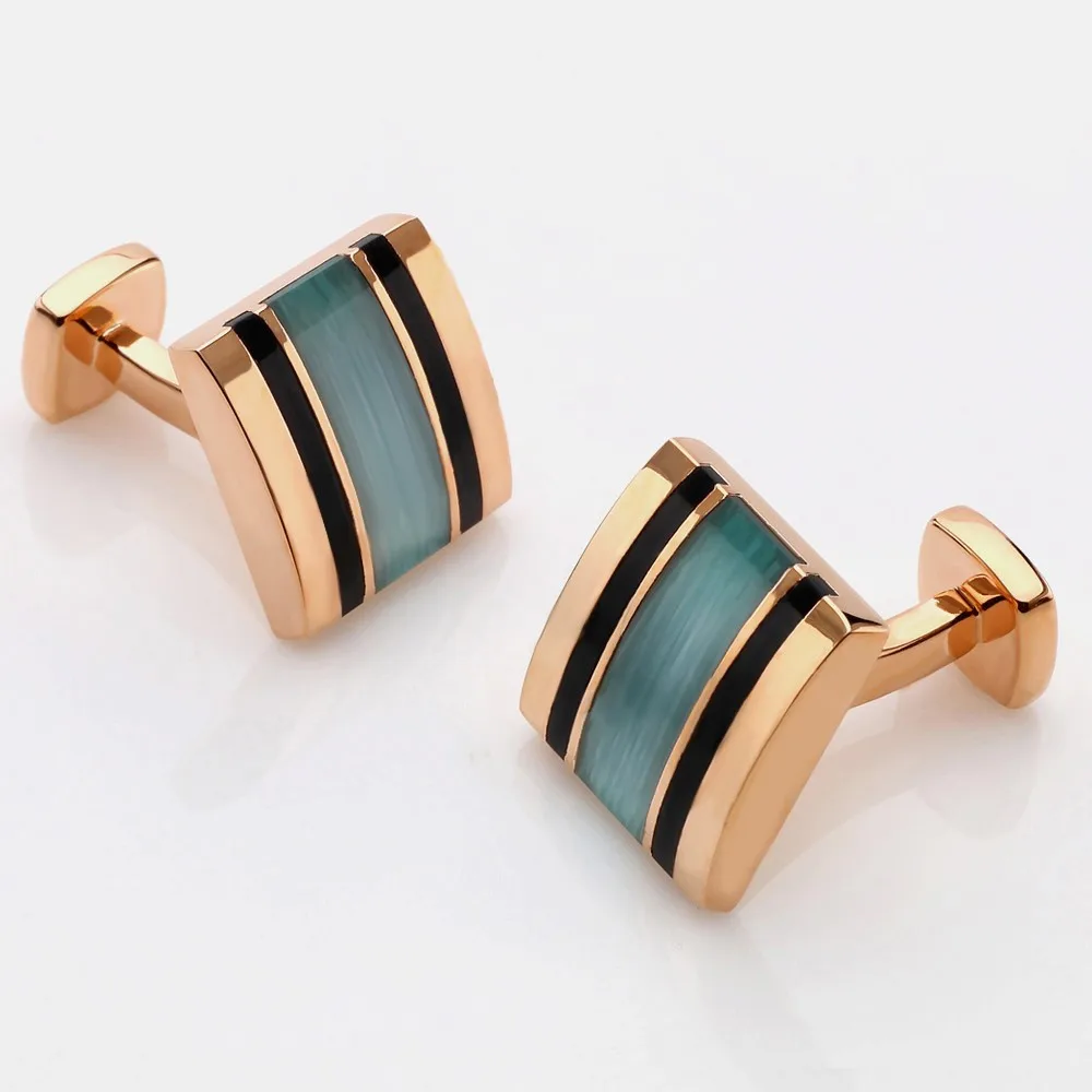 OB Jewelry-Silver Metal Men Jewelry Cuff links White or Black Stone Splicing Cufflinks Newest Square Cufflinks For Mens Shirts