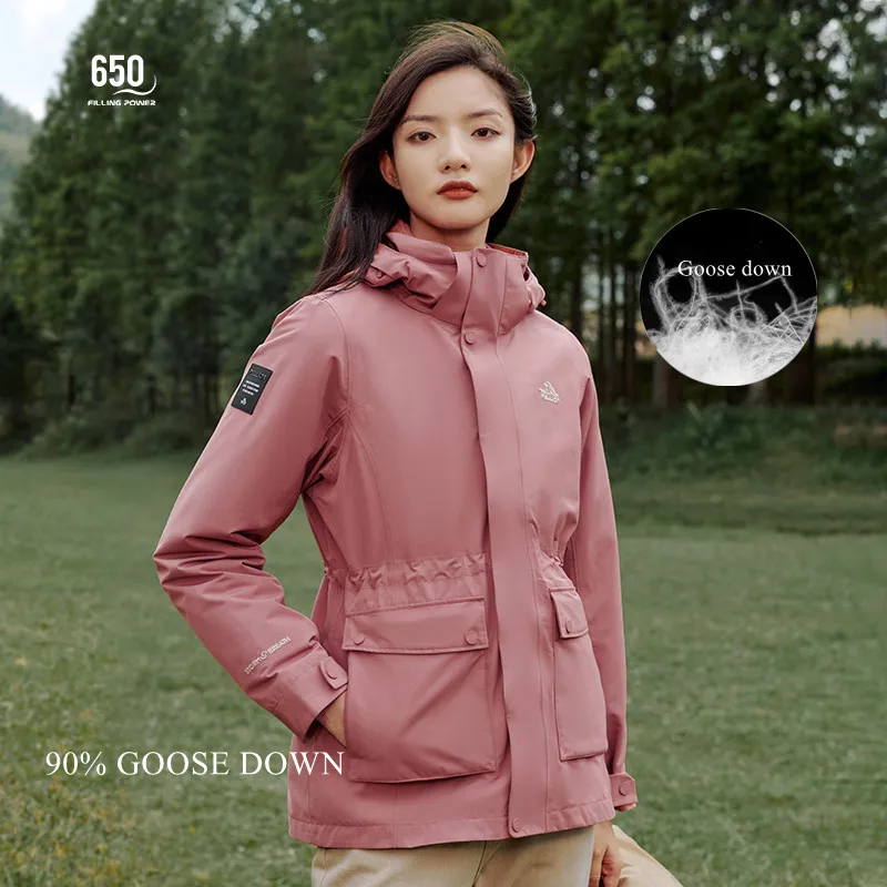 Pelliot Goose Down Waterproof Jacket 10000MM 2024 New Arrivals A/W 3 in 1 Mountain Outdoor Warm Down Jacket