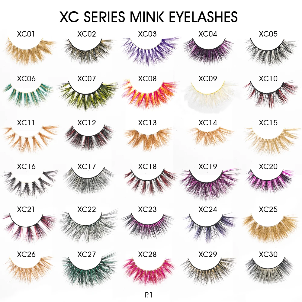 OEM factory price own brand Professional 3d Mink colorful Eyelash