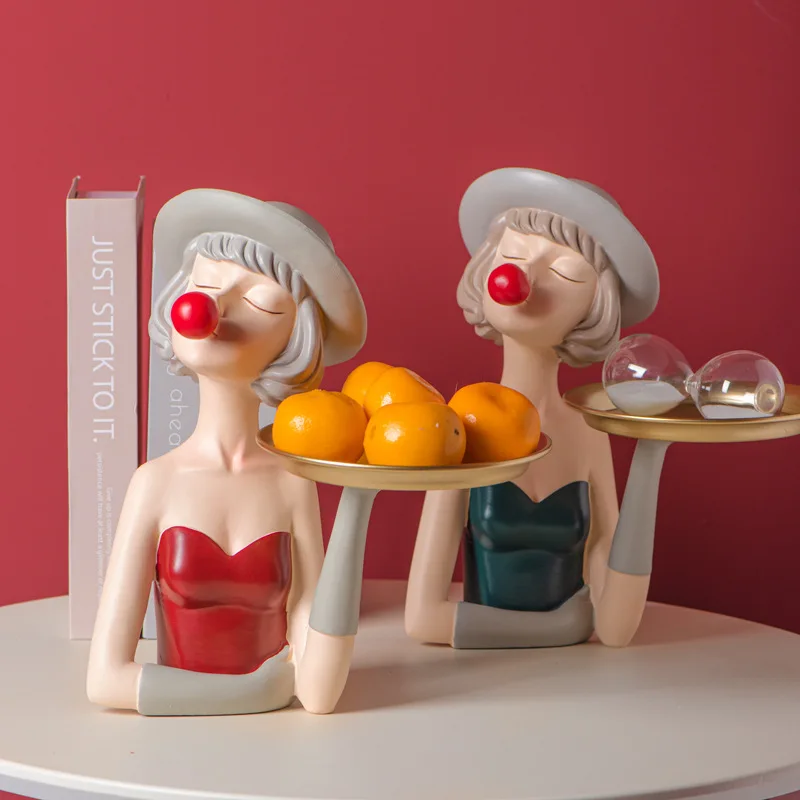 
AL 2021 Modern Resin Bubble Girl Figurines Decoration Home Livingroom Desktop Statues 