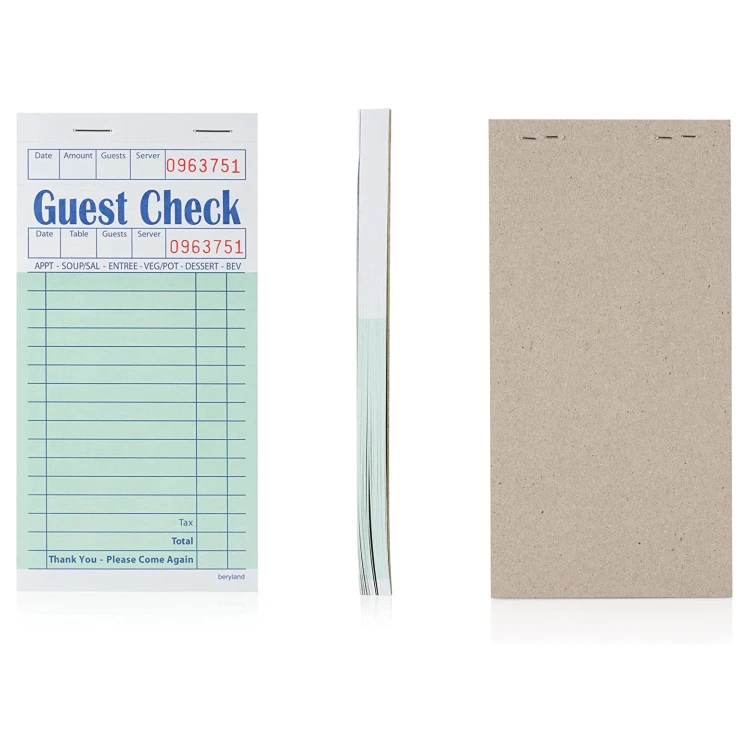 China factory sells single part guest checks pad for restaurants