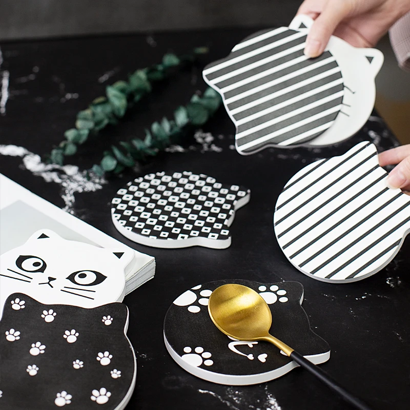 Kitty Shape Customized Diatomite Cup Coaster