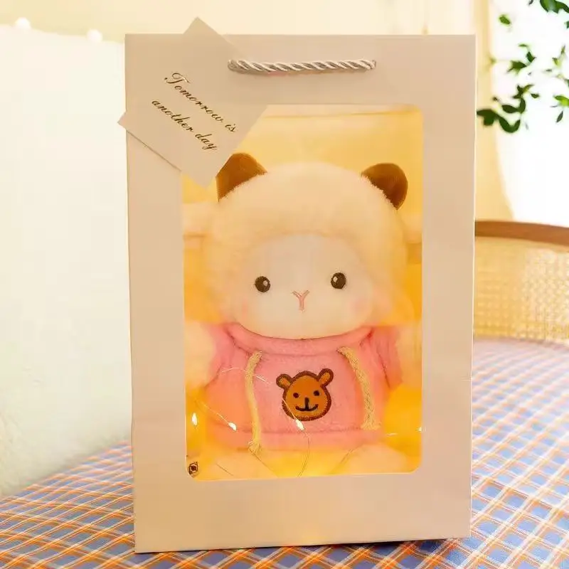 Custom make your own soft plush baby lamb stuffed plush toy sheep 20cm plush dolls with clothes