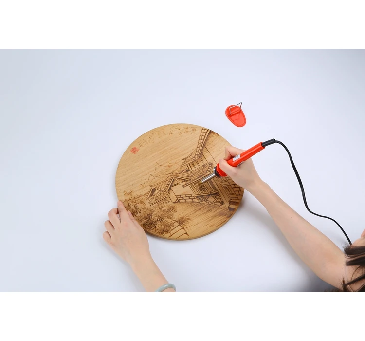 100V-240V Electric Soldering Iron 25W Adjustable Temperature Wood Burning Pen