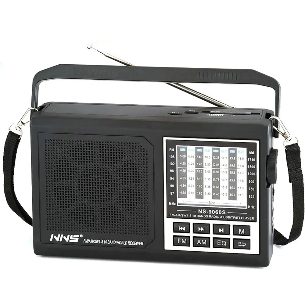 NS-9060BT  radio am fm sw 10 bands AC DC full band radio rechargeable high sensitivity TWS radio