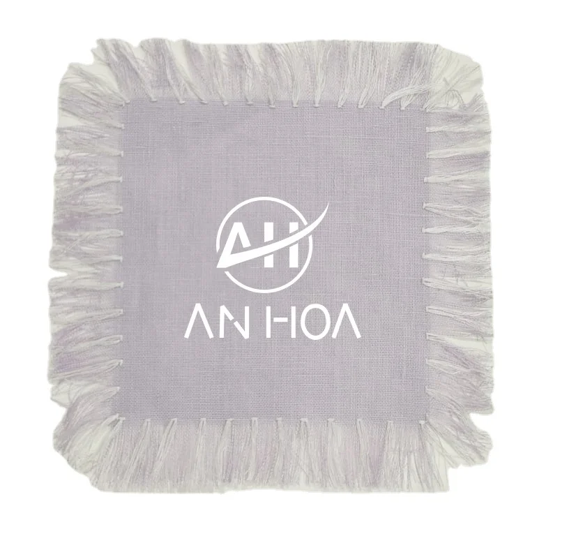 
Fringe 100% linen cocktail napkins, Fringed 100% linen lavender cocktail napkin 