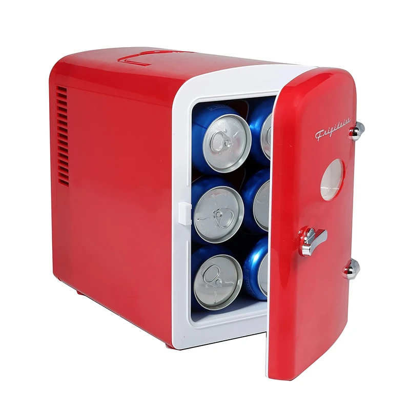 Mini Fridge AC/DC Small Refrigerator with Glass Front for car bedroom