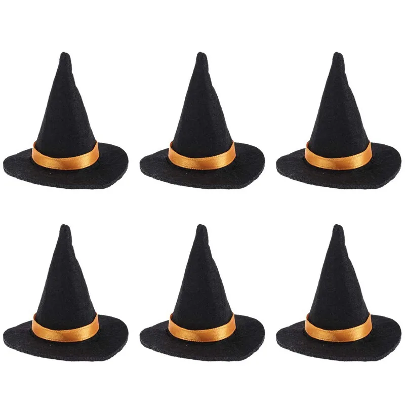 Dollhouse Miniature Christmas  Halloween decoration accessories  mini non-woven black witch hats hat for elf dolls decoration