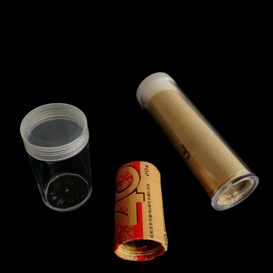 transparent coin tube packing a whole roll of COINS for collection coin capsule NGC PCGS PCCB banknote display box