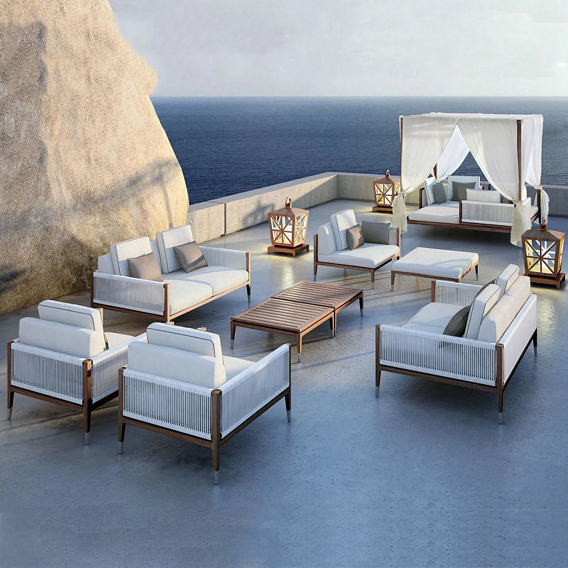 Foshan лучшие наборы higold vondom suncoast тростниковый Канат плетеный диван из ротанга для улицы мебель ресторана садовые