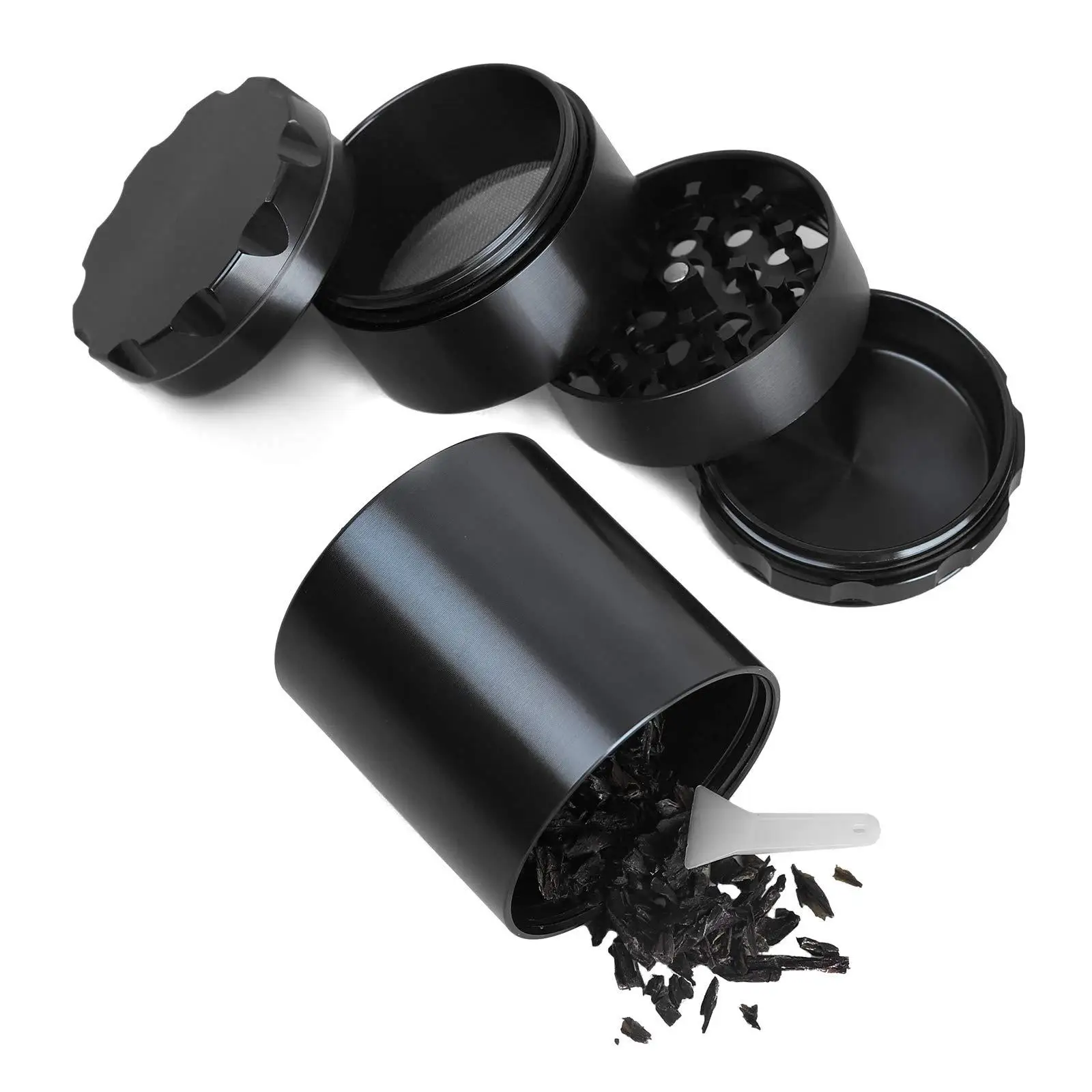 Custom Logo Aluminum Herb Grinder With Storage Jar One To More Kit Metal Tobacco Grinder