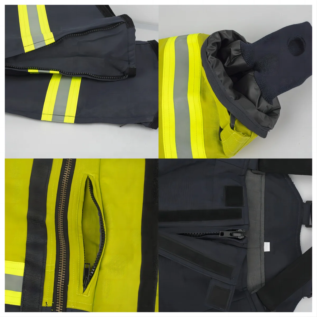 Fire Fighting Suit for Fireman green Pants Coat Set PVC Layer Packing Outer Navy Material Origin Product