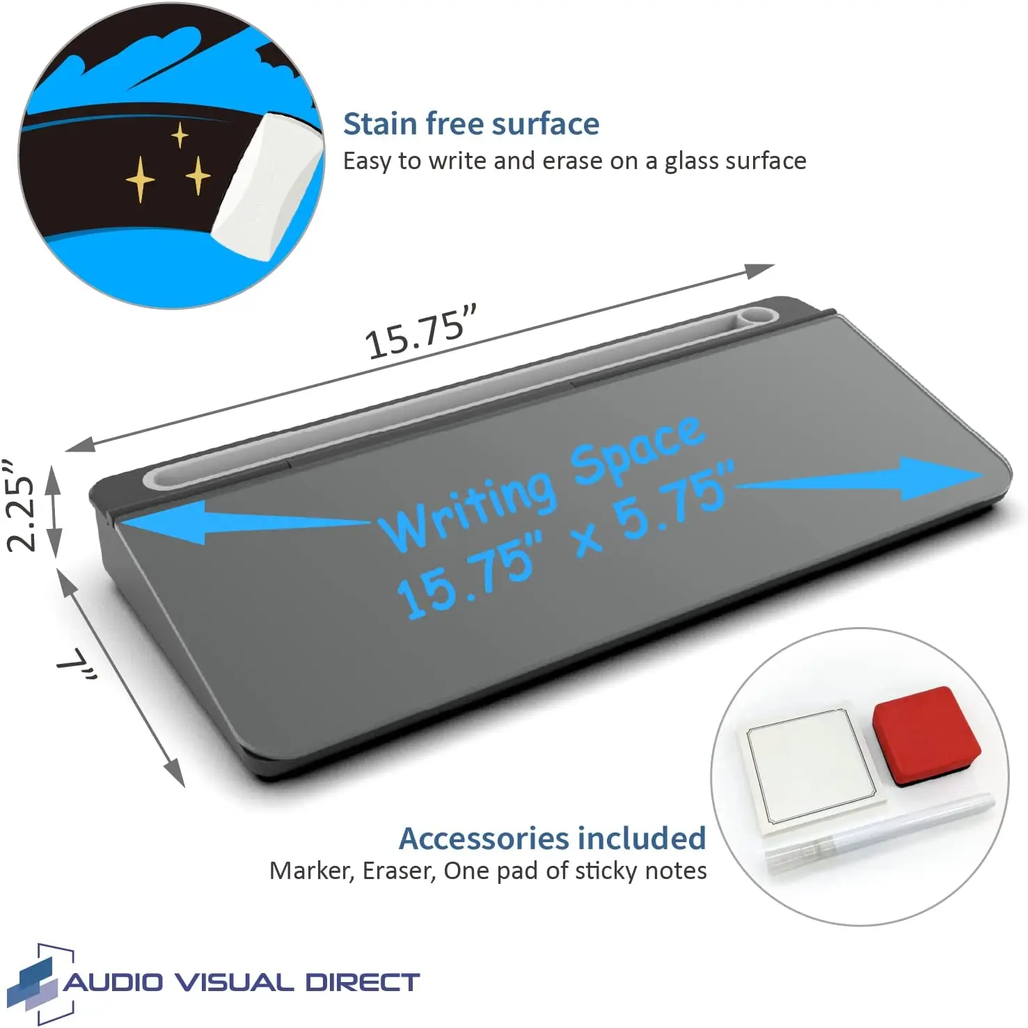 Desktop Glass Computer Pad, Glass Whiteboard, Dry Erase Surface Small Whiteboard Easel Pad Set For School Office