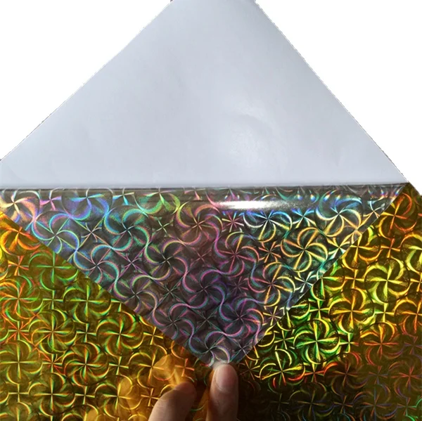 custom size hologram self adhesive film custom OEM pattern and color holographic vinyl