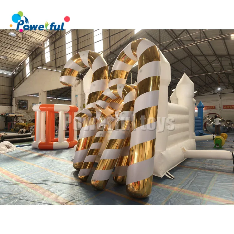 Christmas Inflatable Led Candy Model Xmas Advertising Inflatable Candy Cane For Party Event Decoration