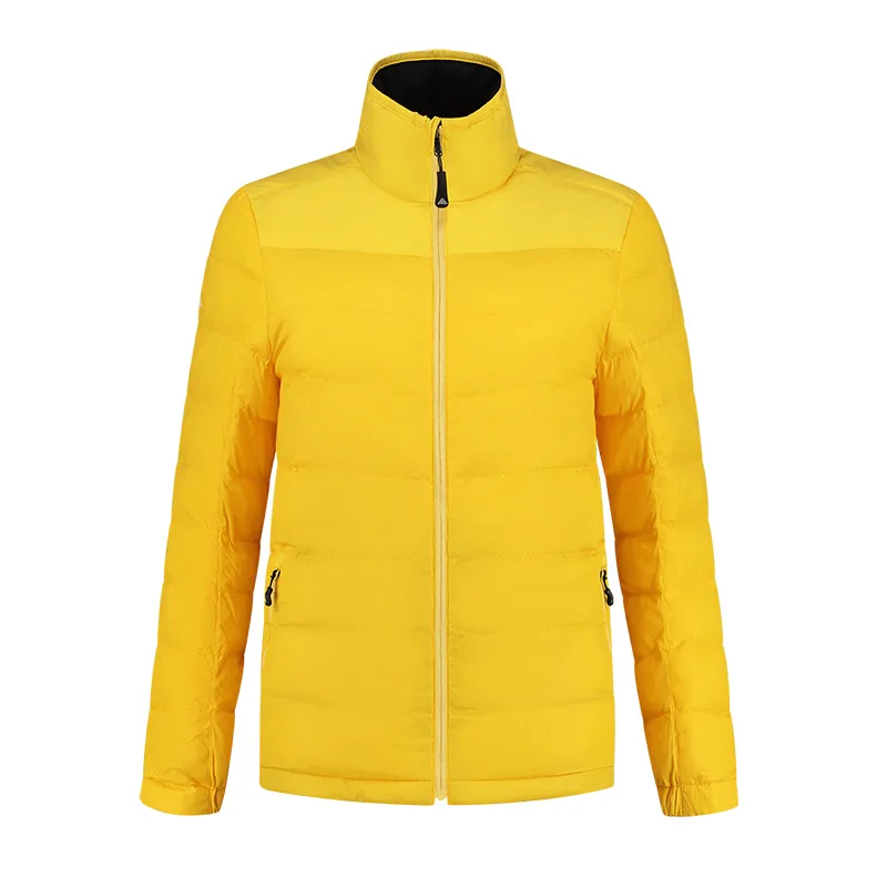 High quality men stand collar quilted contrast color warm down padded jacket