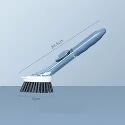 High Quality Clean Hydraulic Boiler Brush Kitchen Cleaning Brush 2 In 1 Silicone Handle Cleaning Brush With Sponge