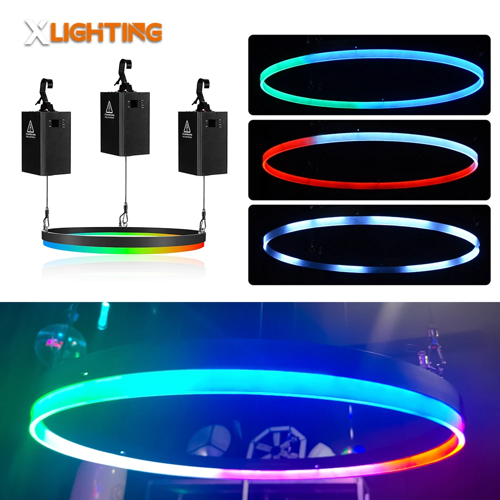 DMX кинетическое кольцо 300 Вт 150 шт. RGB SMD светодиодная лебедка Беспроводная подсветка для DJ Disco Club концертная сцена события излучает красный свет