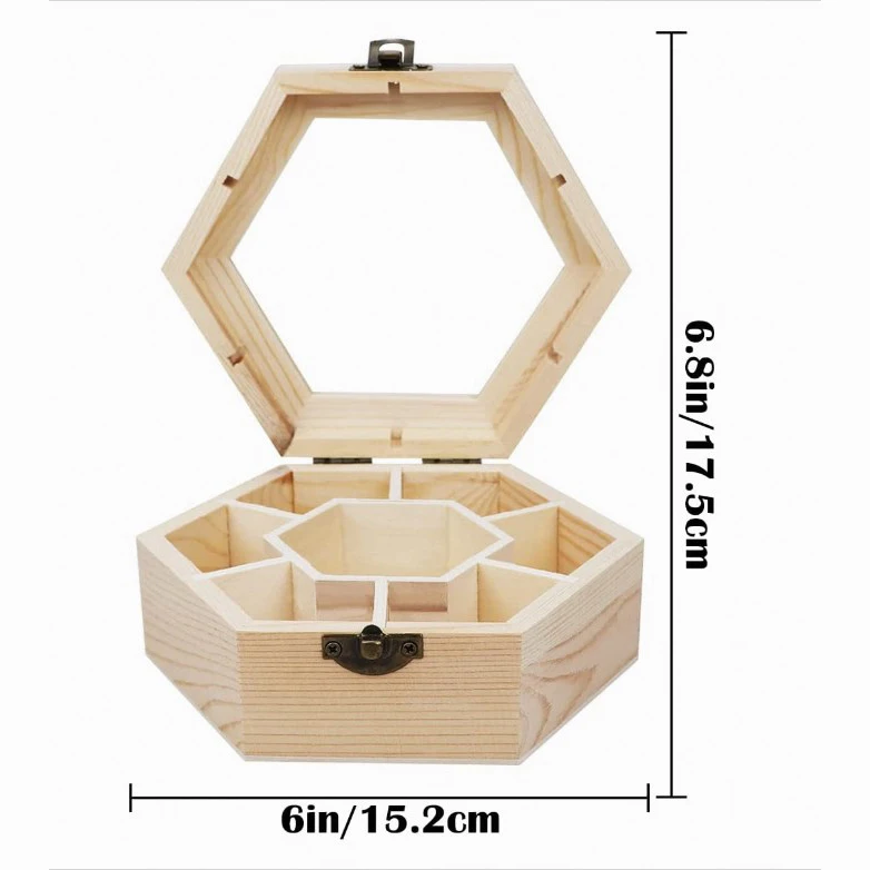 unfinished large wooden jewelry box personalized wood jewelry box with 7 compartments