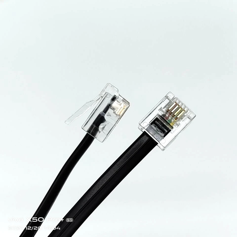 Fcc68 standard 6p4c telephone line cable external thread RJ11 telephone line