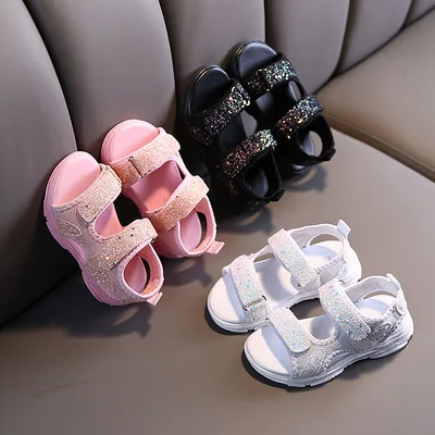 Choushan OEM Sepatu Anak Anak Anti Silp Wholesale Sequins 2021 New Arrival Shoes Kids Sandals
