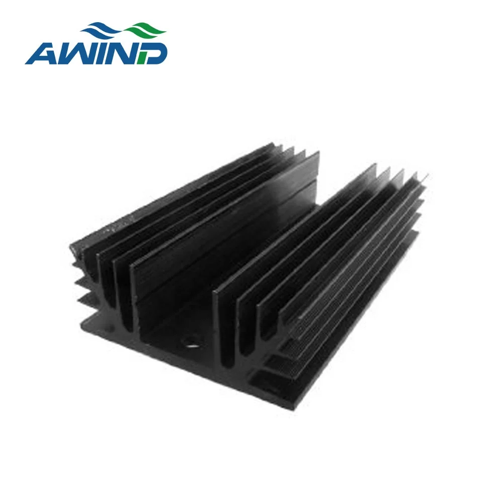 Заводская поставка, экструзионный алюминиевый радиатор с черным анодированием для транспортировки