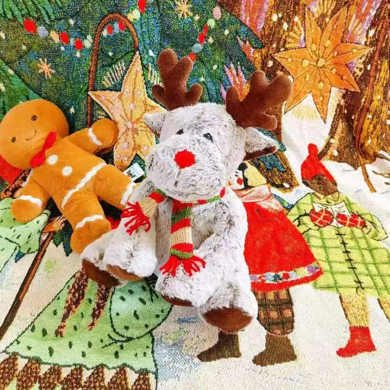 High Quality Cotton Deer Toy Plush Factory Direct-Christmas Holiday Home Decoration Keychain Gift Christmas Doll