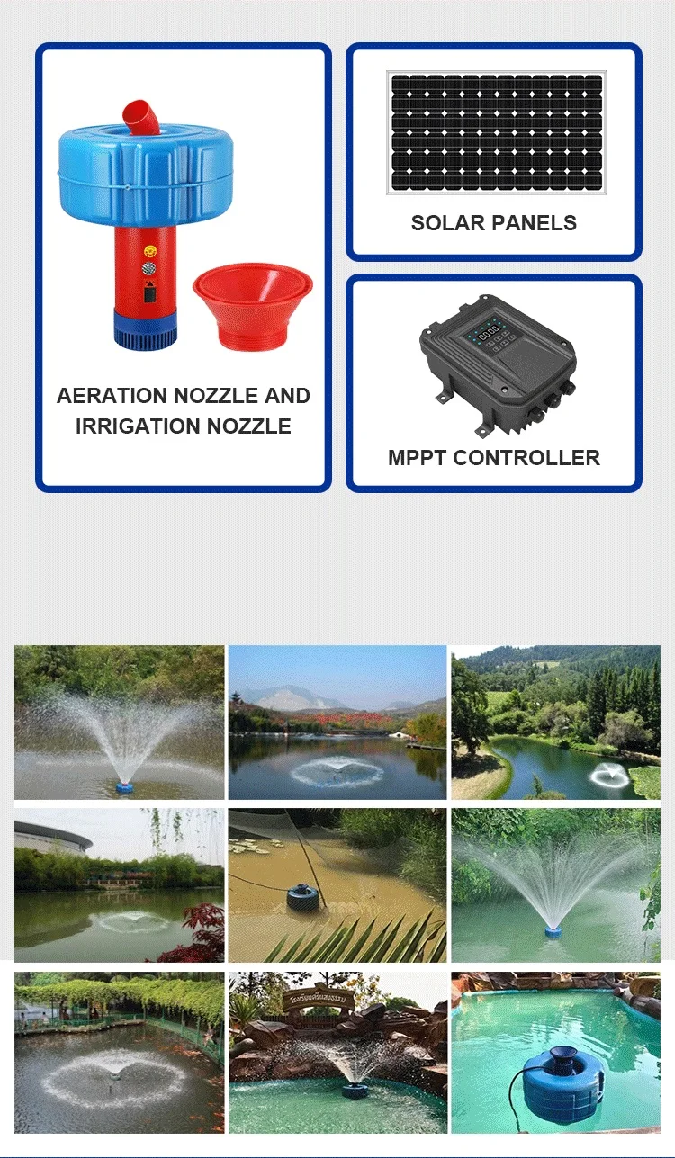 dc solar pond aerator for fish aquaculture and fish farming in all solar system with small aerator pond for fish