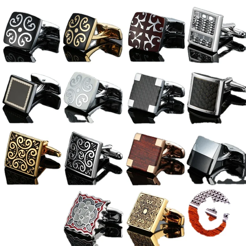 2024 new boyi Elegant Shirt American Football Club Brass Base Gemstone Cufflinks