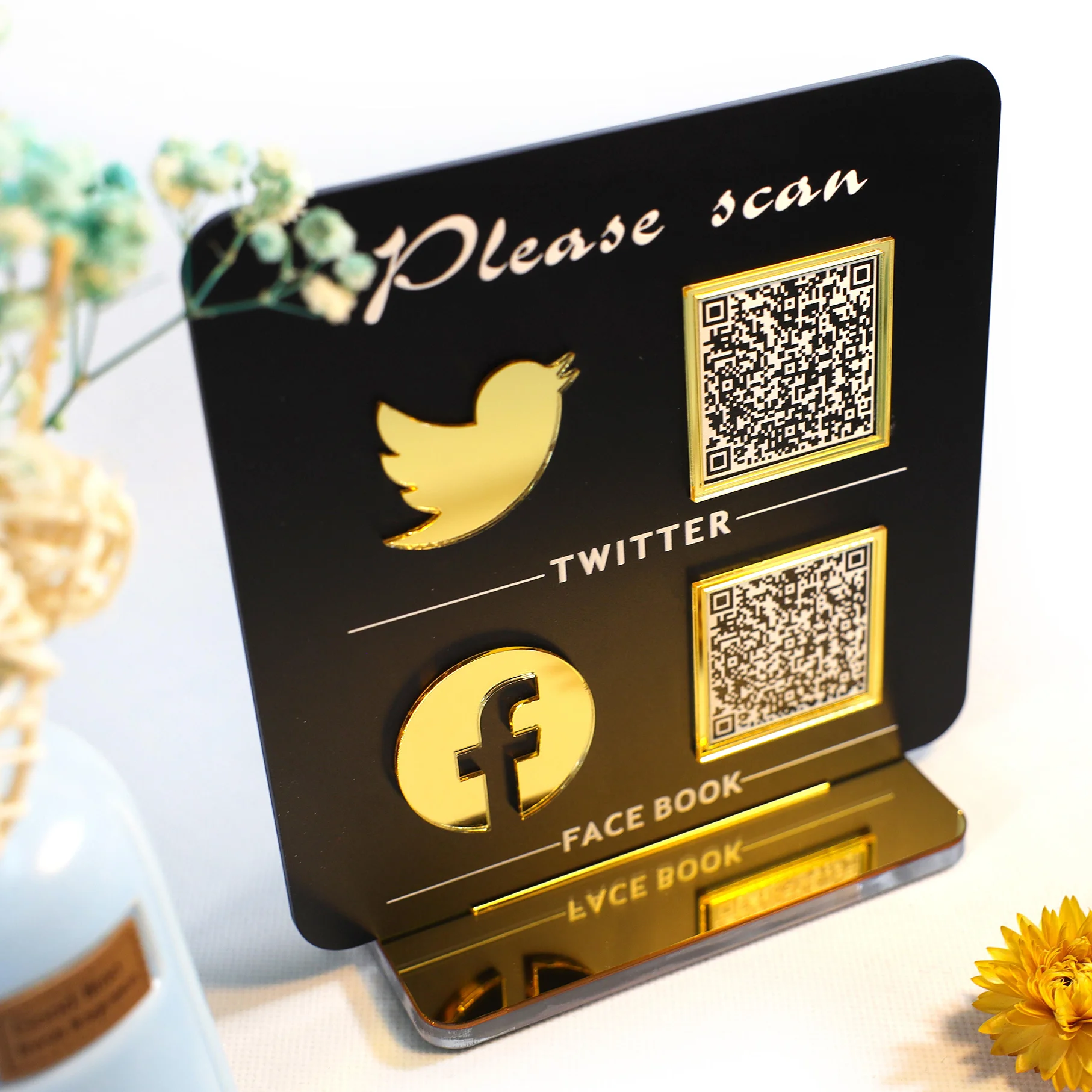 Деловые знаки Instagram QR Code Scan для оплаты пользовательские таблички в социальных сетях подписанные на меня свяжитесь с табличкой