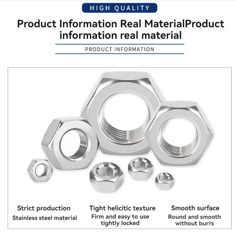 Galvanized Nylock Din 934 Hardware Screw Screws Ss Stud Fastener Washer Nylon Furniture Barrel M6 Galvanised Hex Nut