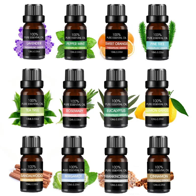 100 чистый Ароматерапевтический набор масел диффузор Organic-10ml чистый набор эфирных масел 6(5 мл или 10 мл)