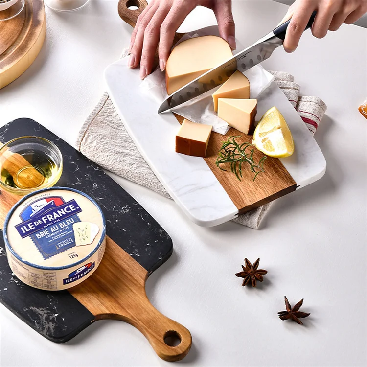 Квадратная форма Экологически чистая из акации белого мрамора мясное блюдо доска быстрая доставка для домашней резки сыра на кухне