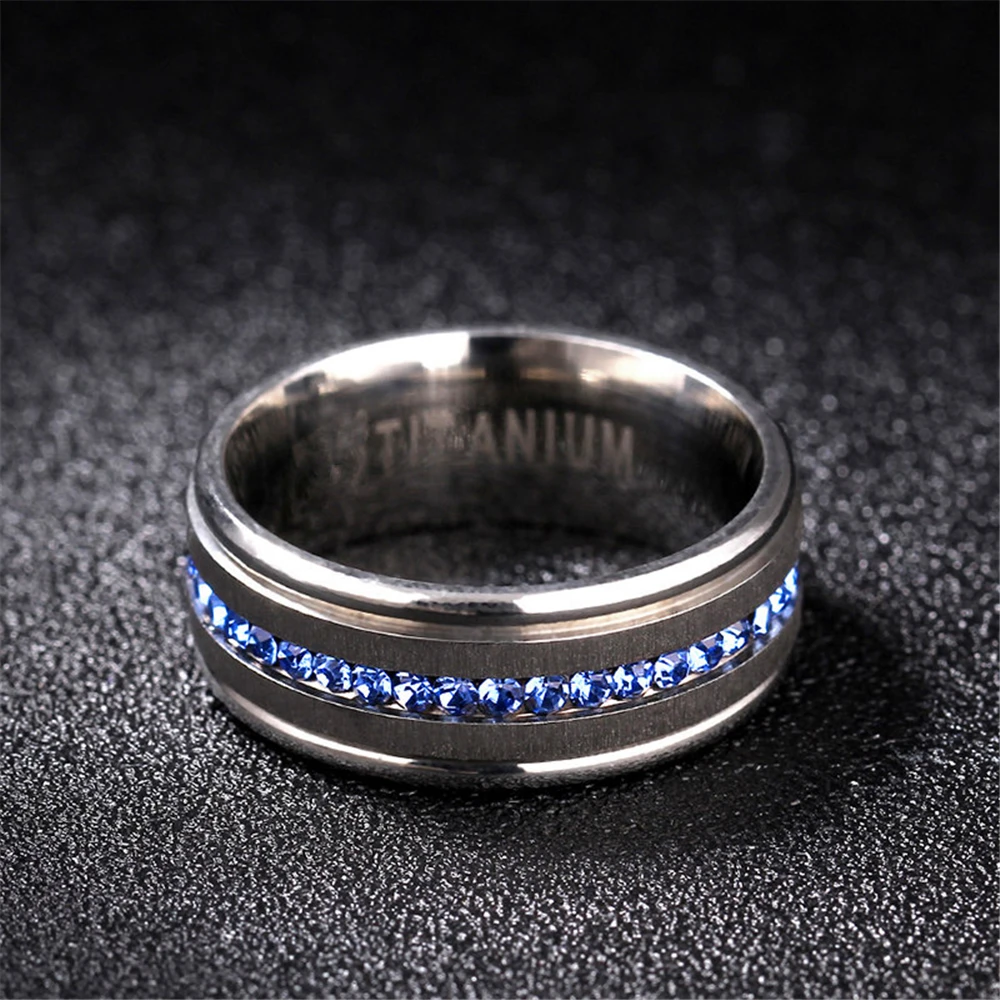 Fashion 8mm chunky Classic Long Strips finger Ring Male Stainless Steel Jewelry Wedding Ring For Mens And Woman