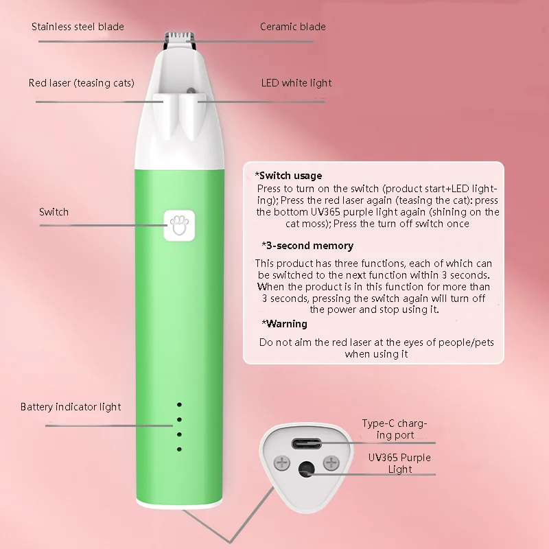 USB Rechargeable Pet Grooming Hair Cutting Scissors Pet Dog Cat Products Electric Pet Foot Shaver
